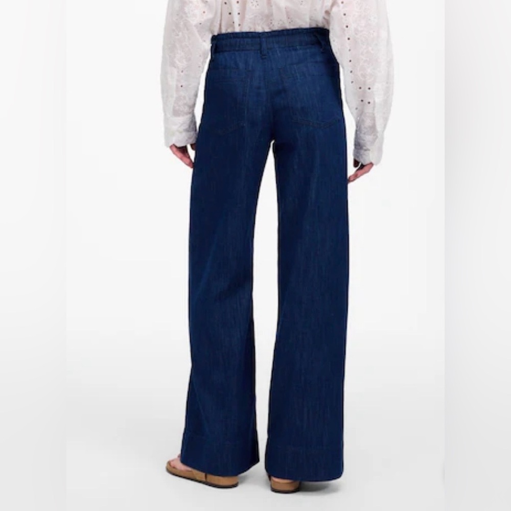 Madewell Dark Blue Wide-Leg Drawstring Jeans - Picture 4 of 9
